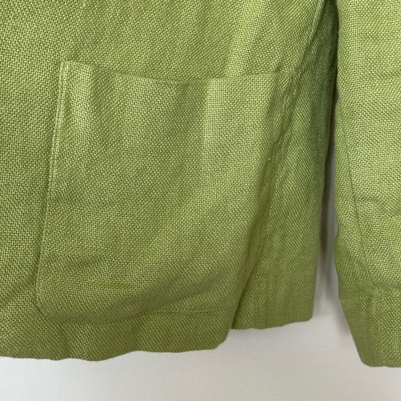 Vintage Linda Allard Ellen Tracy 100% Linen Green Blazer for Women Size 6 - Picture 3 of 6